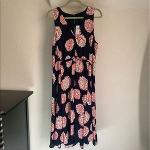 Ann Taylor Factory Abstract Floral Midi Dress - NWT